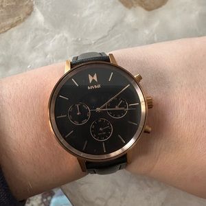 MVMT Women's Nova Vela Black Leather Strap Watch 38mm